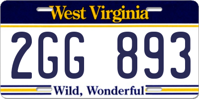 WV license plate 2GG893