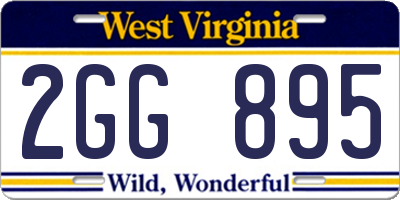 WV license plate 2GG895