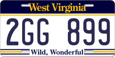 WV license plate 2GG899