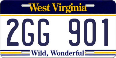 WV license plate 2GG901