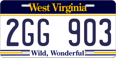 WV license plate 2GG903