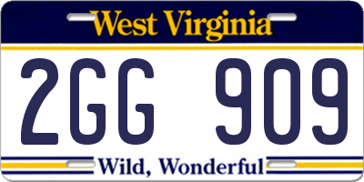 WV license plate 2GG909