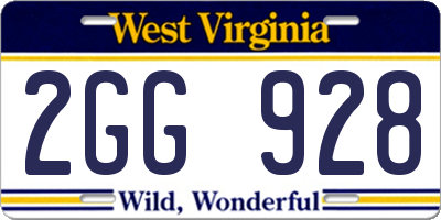 WV license plate 2GG928