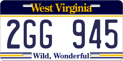 WV license plate 2GG945