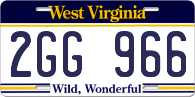 WV license plate 2GG966