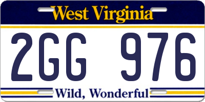 WV license plate 2GG976