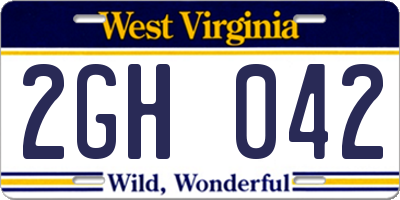 WV license plate 2GH042