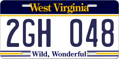 WV license plate 2GH048