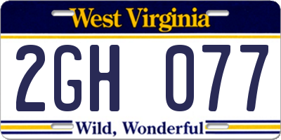WV license plate 2GH077