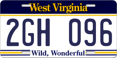 WV license plate 2GH096