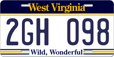 WV license plate 2GH098