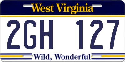 WV license plate 2GH127