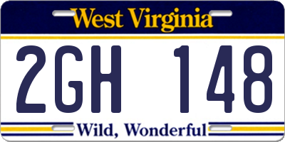 WV license plate 2GH148
