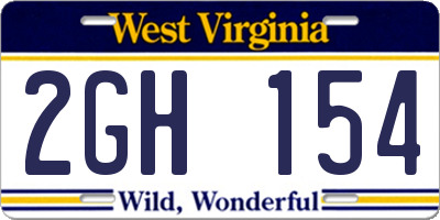 WV license plate 2GH154