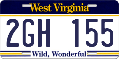 WV license plate 2GH155