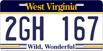 WV license plate 2GH167