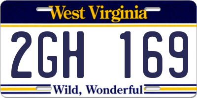 WV license plate 2GH169