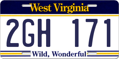 WV license plate 2GH171