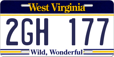 WV license plate 2GH177