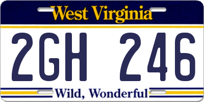 WV license plate 2GH246