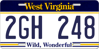 WV license plate 2GH248