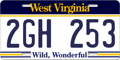 WV license plate 2GH253