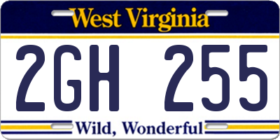 WV license plate 2GH255