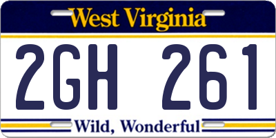 WV license plate 2GH261