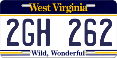 WV license plate 2GH262