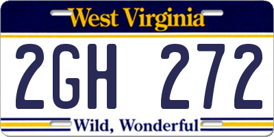WV license plate 2GH272