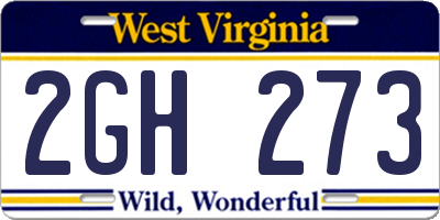 WV license plate 2GH273