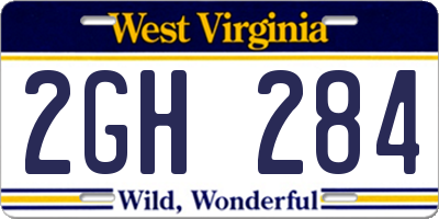 WV license plate 2GH284