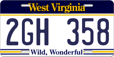 WV license plate 2GH358