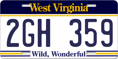 WV license plate 2GH359