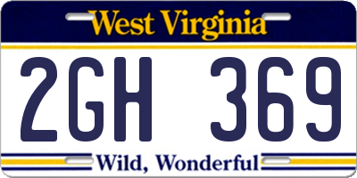 WV license plate 2GH369