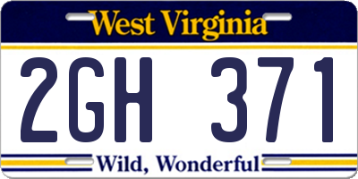 WV license plate 2GH371