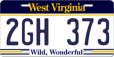 WV license plate 2GH373