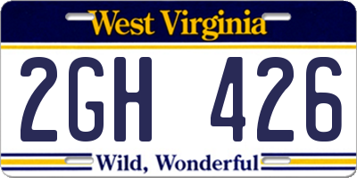 WV license plate 2GH426