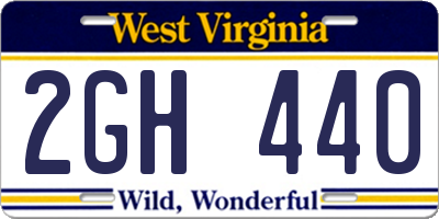 WV license plate 2GH440