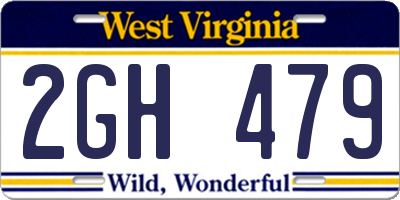 WV license plate 2GH479