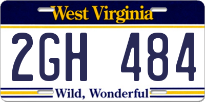WV license plate 2GH484