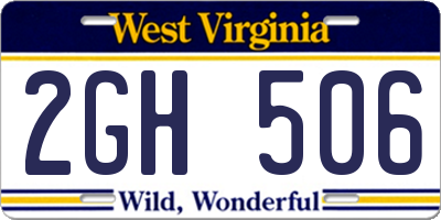 WV license plate 2GH506