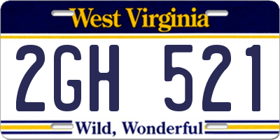 WV license plate 2GH521