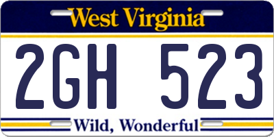 WV license plate 2GH523