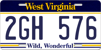 WV license plate 2GH576