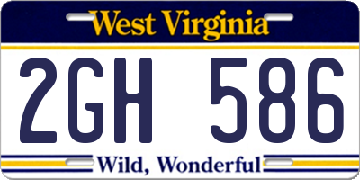 WV license plate 2GH586