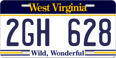 WV license plate 2GH628