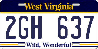 WV license plate 2GH637