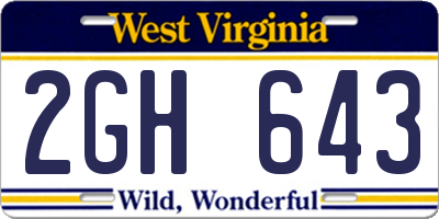 WV license plate 2GH643