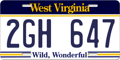 WV license plate 2GH647